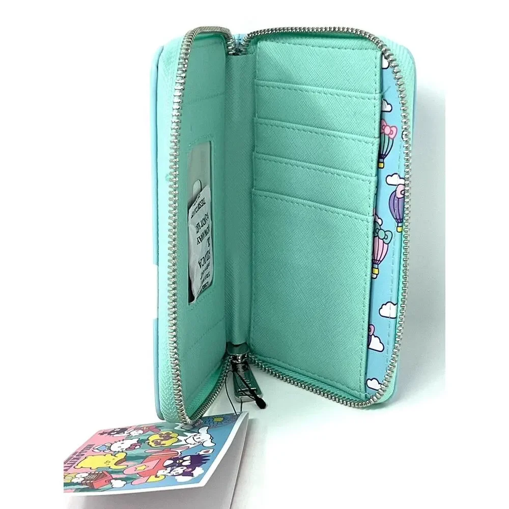 Loungefly Hello Kitty Friends Hot Air Balloon Zip Around Wallet Badtz Maru NWT